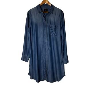 Rails Dress Sz M Denim Chambray Sawyer Shirt Dress Light Wash‎ 100% Lyocell